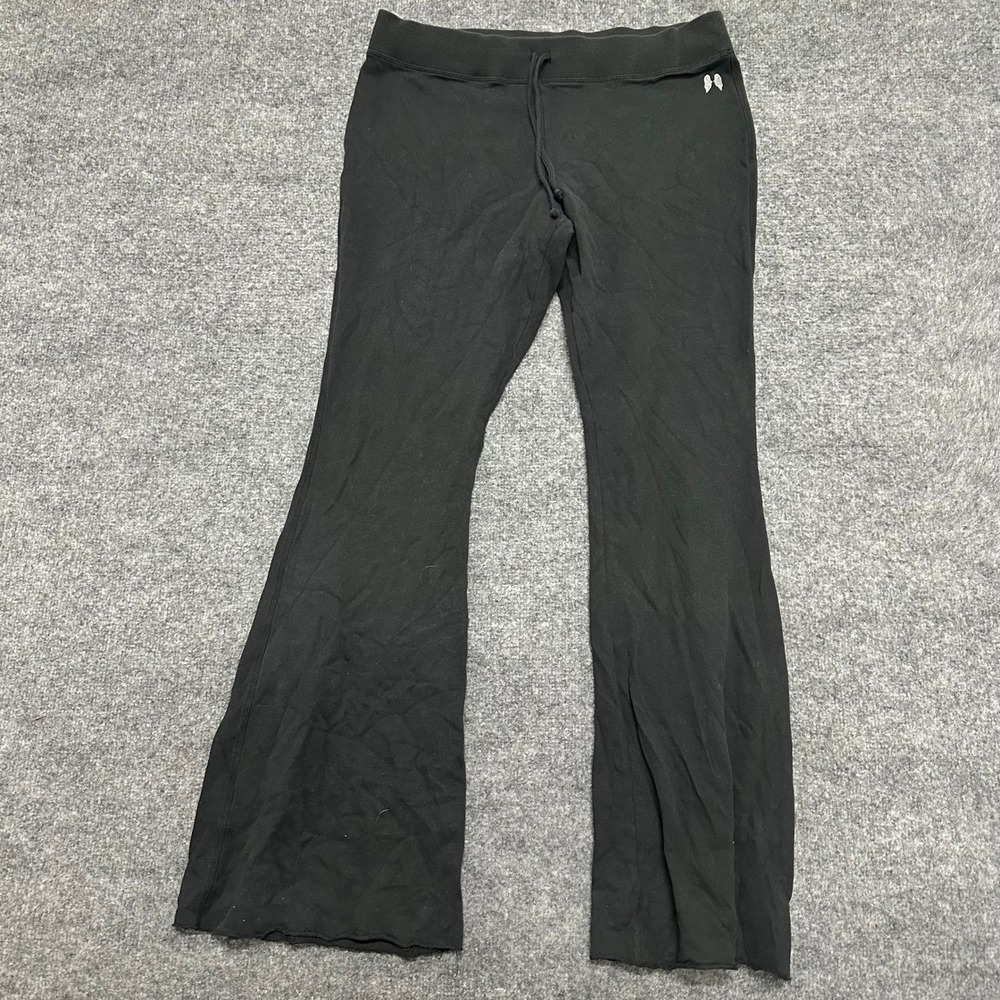 Victoria's Secret Flare Sweatpants Womens Size L Black Yoga Lounge Drawstring
